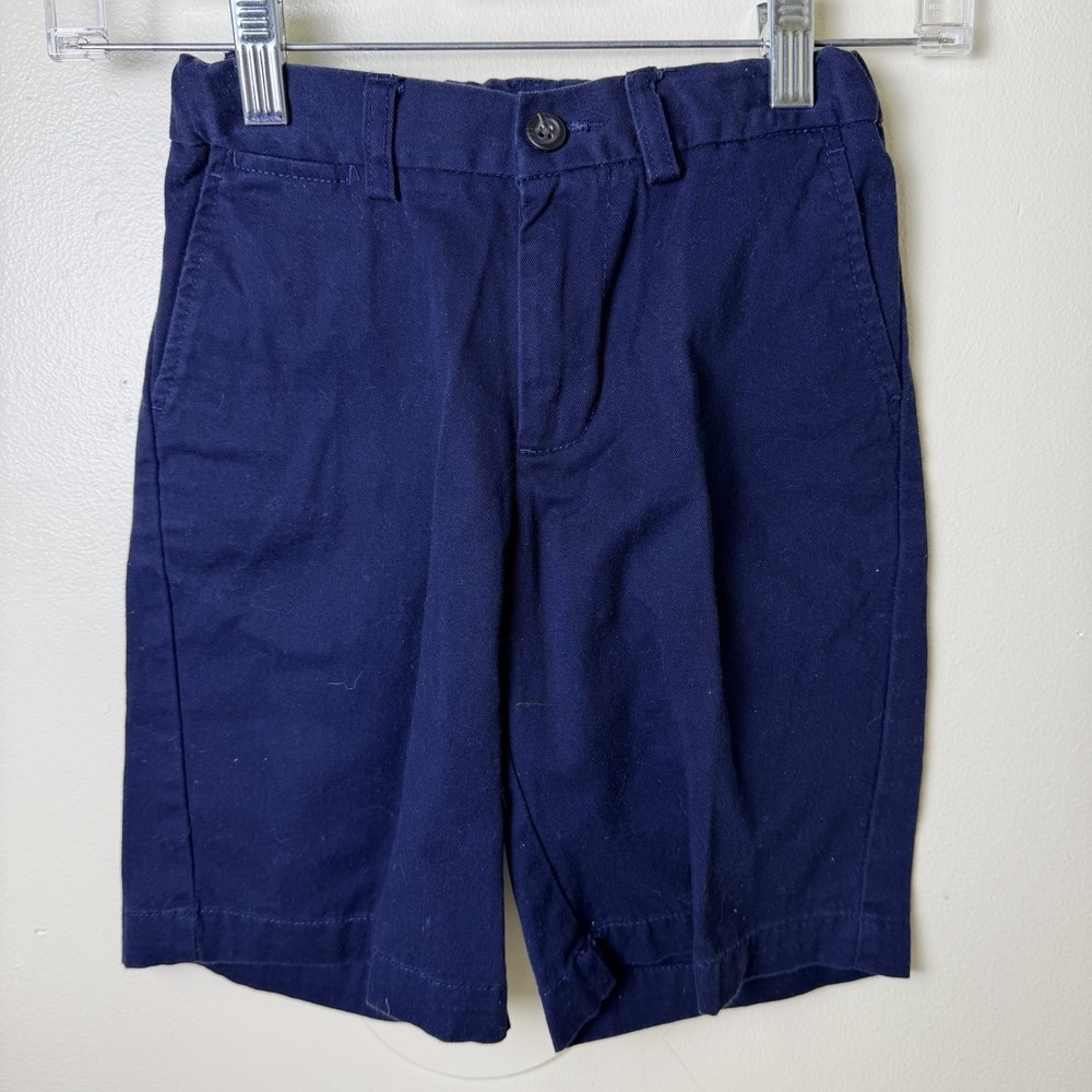 Polo Ralph Lauren Boys Navy Blue Chino Shorts Size 7 Adjustable Waist Cotton